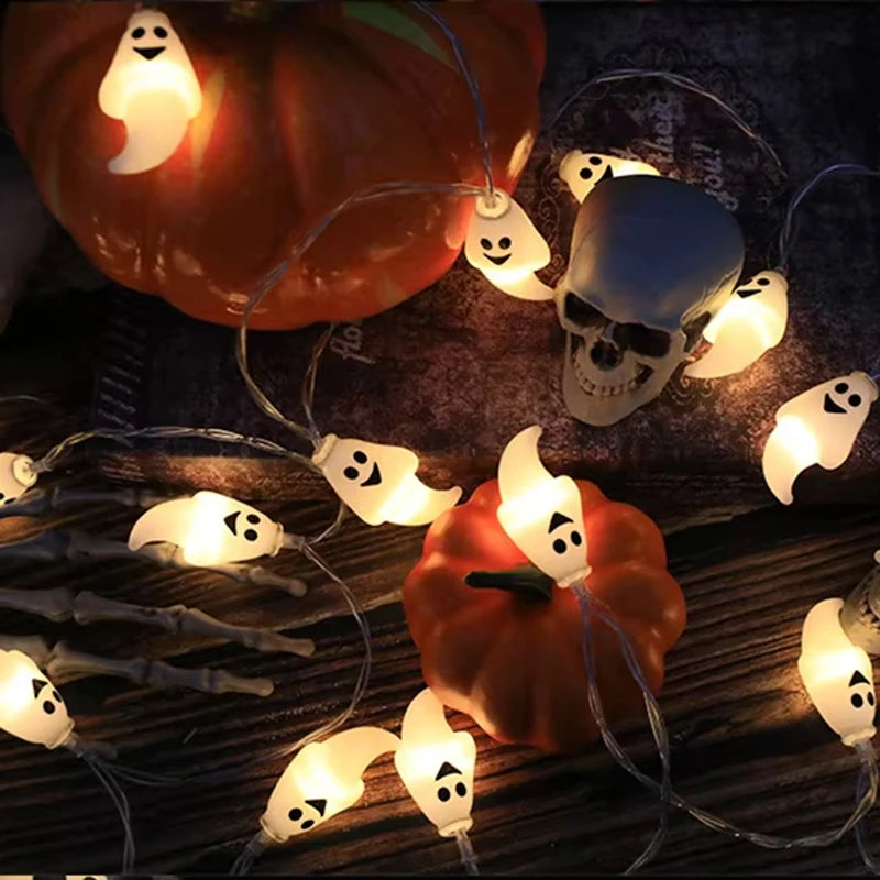 Halloween Decoration String Pumpkin Skull Head Eyeball Shaped Lamp String Trick Or Treat Lantern Horror Halloween Day Led Light