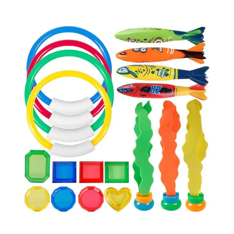 Kids Diving Game Toys Set Cartoon Underwater Diving Toys Diving Game Water Sports Toy Set Swimming Pool Accessories