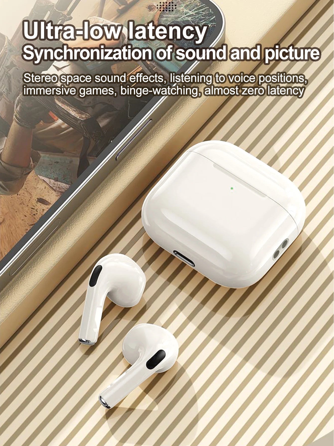 In-ear  wireless headphones, long battery life, two-ear touch noise reduction  wireless headphones, compatible with iphone