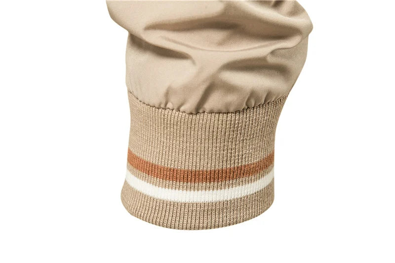 Men Jacket 2025 Spring Autumn New Solid Color Casual Loose pocket Outdoor Travel Stand Collar Top Men Work Coat Collar jacket