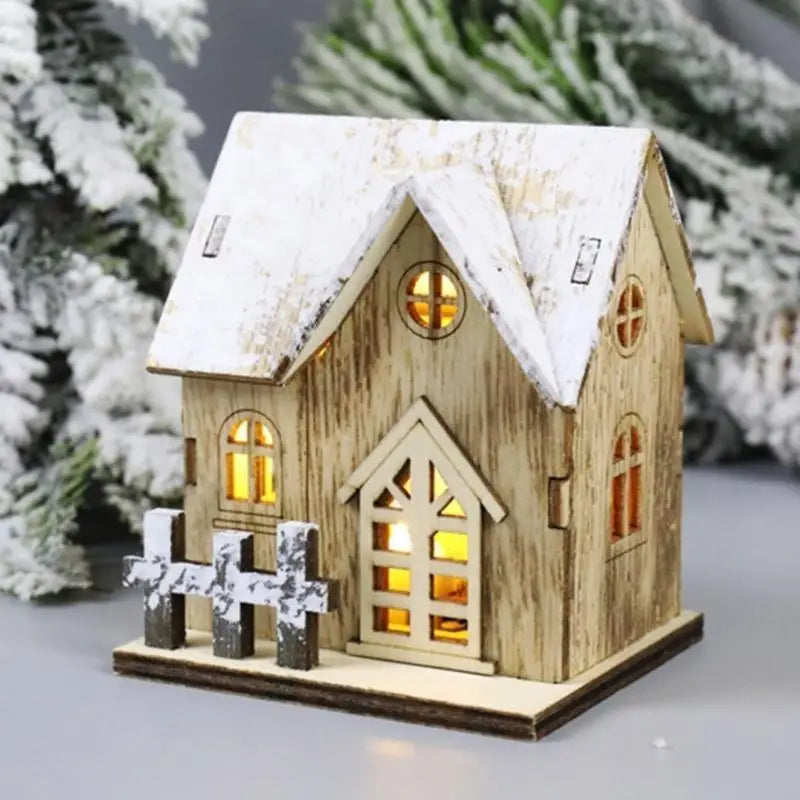 Christmas Decor House LED Light Desktop Ornament Festive Atmospheres Enhancer for Home, Offices, and Store Decor