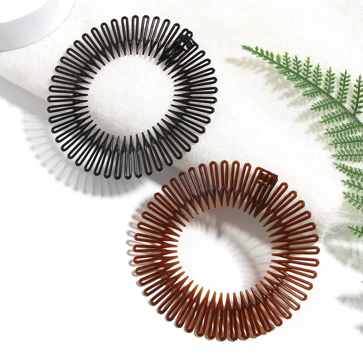 Women Plastic Full Circle Stretch Flexible Comb Teeth Headband Hair Band Clip Face Wash Fixed Hair Accessories