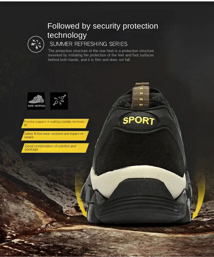 Men's Fishing Shoes Summer Casual Wading Shoes Thick-soled Non-slip Hiking Shoes for Men Breathable Tenis Barefoot Sneakers