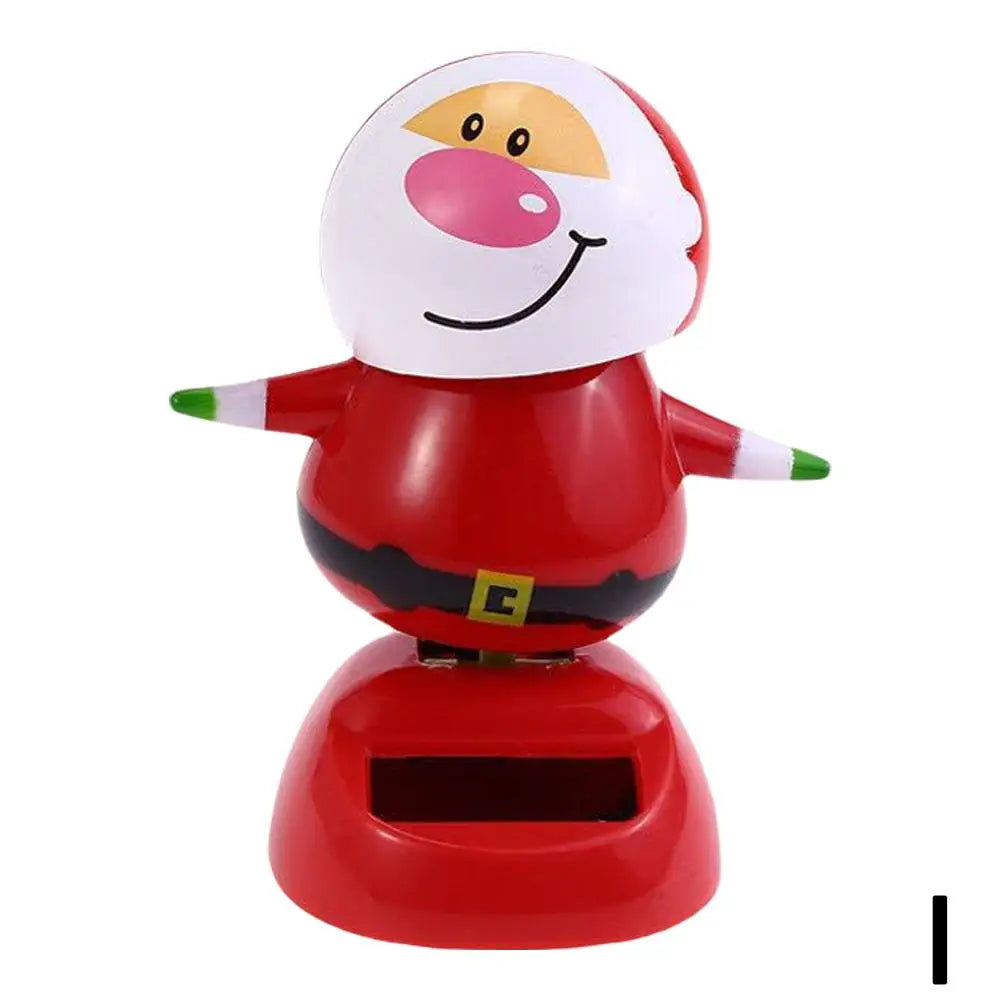 Christmas Car Decoration Solar Dancing Santa Claus Car Ornament Tree Elk Snowman Bobblehead Doll Merry Christmas Gift Accessory