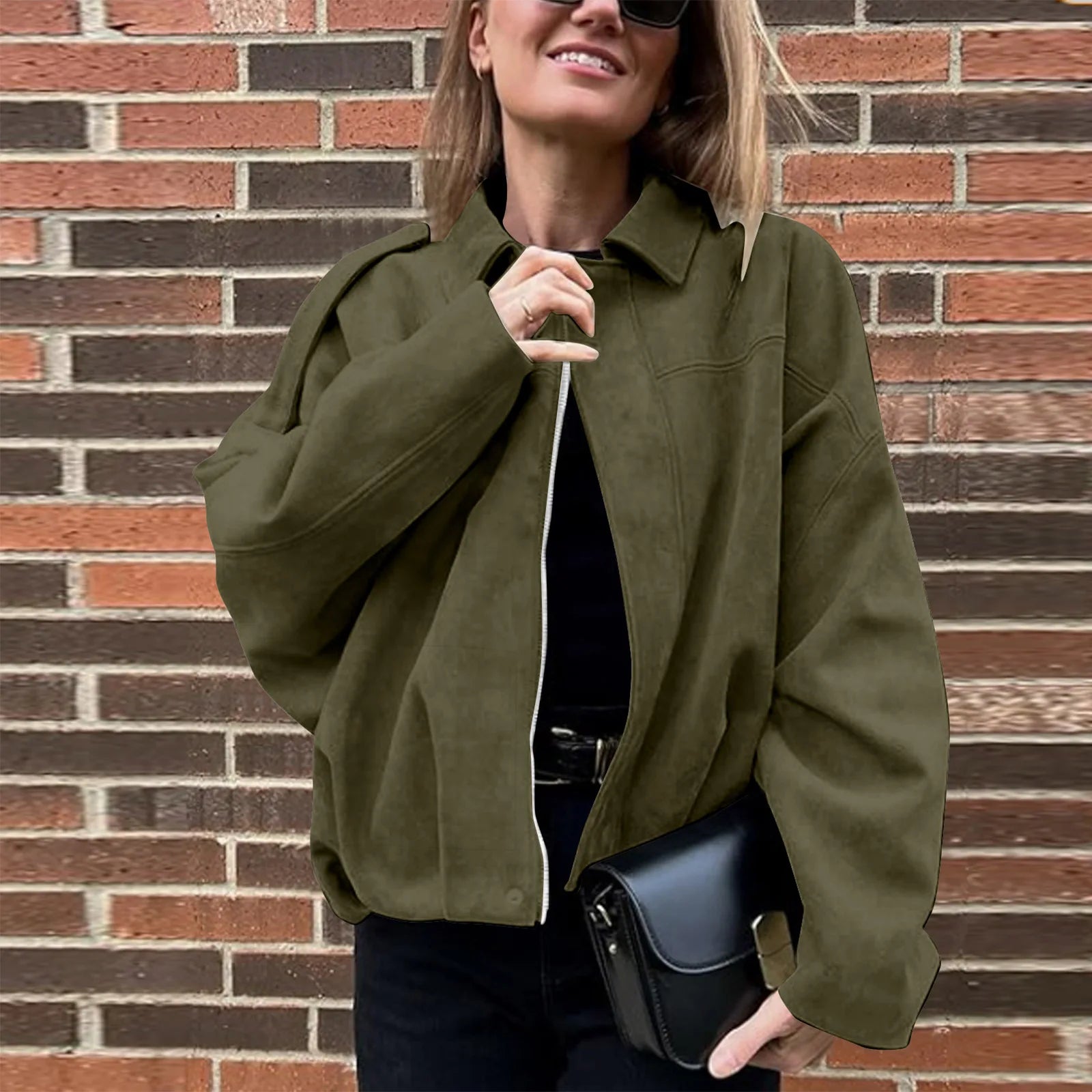 Women's Jackets Coat Fashion Turn-down Collar Long Sleeve Loose Coats Vintage Female Outerwear Chic Street Youth Jackets Tops