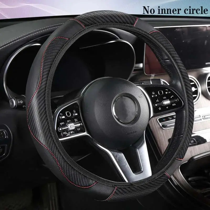 Non-inner-ring Automobile Steering Wheel Cover Leather Four Seasons for Spring Summer Autumn Winter for Men and Women