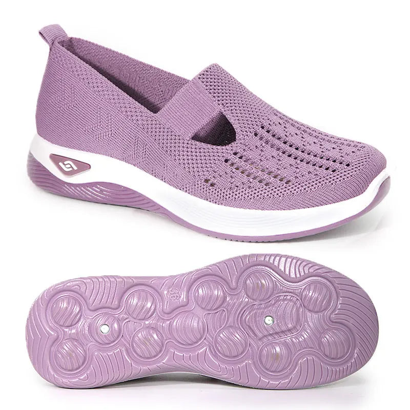 Women's Sneakers Breathable Casual Shoes Summer Soft Sole Orthopedic Shoes Lightweight Slip on Walking Shoe Non Slip Flat Shoes