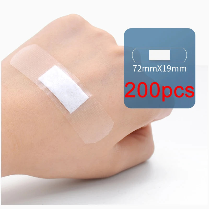 100Pcs/Pack First Aid Kit Transparent Wound Adhesive Plaster Medical Anti-Bacteria Band Bandages Sticker Home Travel
