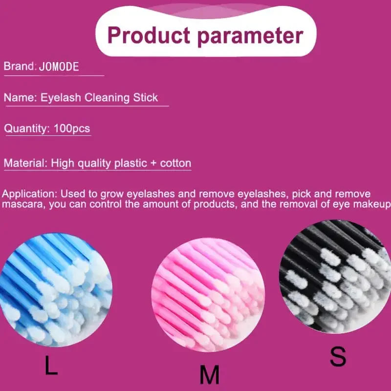 Crystal Disposable Eyelash Brushes Swab Microbrushes Eyelash Extension Tools Individual Eyelashes Removing Tools Applicators