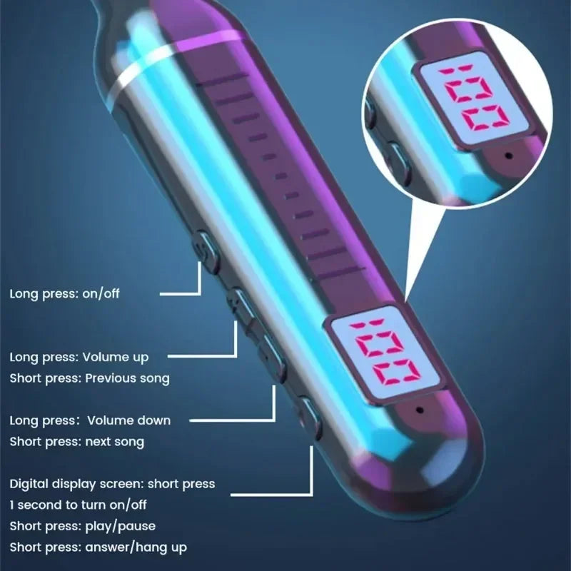 Wireless Bluetooth Earphones Neckband Headphones Gaming Stereo Sports Headset Halter Waterproof Magnetic Earbud with LED Display