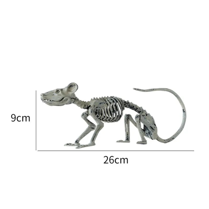 Halloween Animal Skeleton Decration Horror Mouse Skeleton Simulation Realistic Bones Scary Halloween Party Props