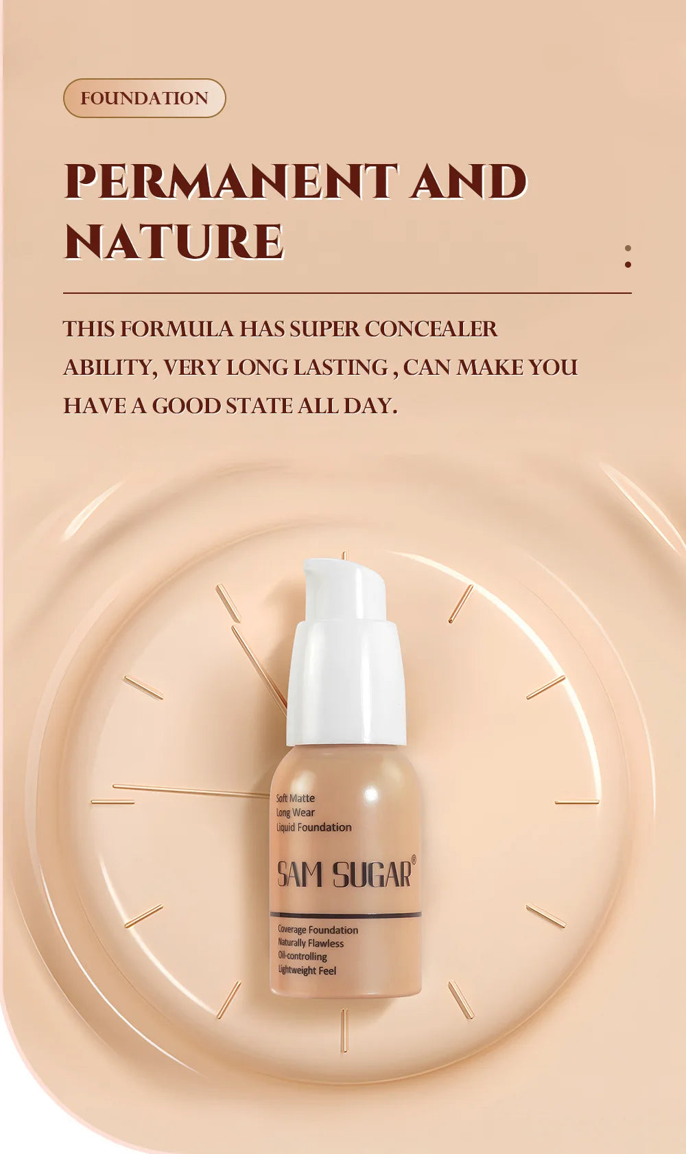 Makeup Base Set With 15ml Primer 30ml Matte Foundation 5g Loose Powder Puff For Smooth Flawless Skin Longwear