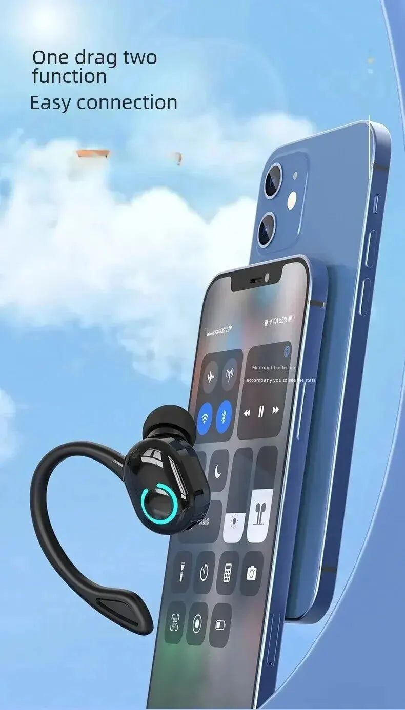 Bluetooth 5.2 Ear Hook Earphones Wireless Headphone Mini Handsfree Waterproof Sport Music Headset Single Right Earbuds with Mic