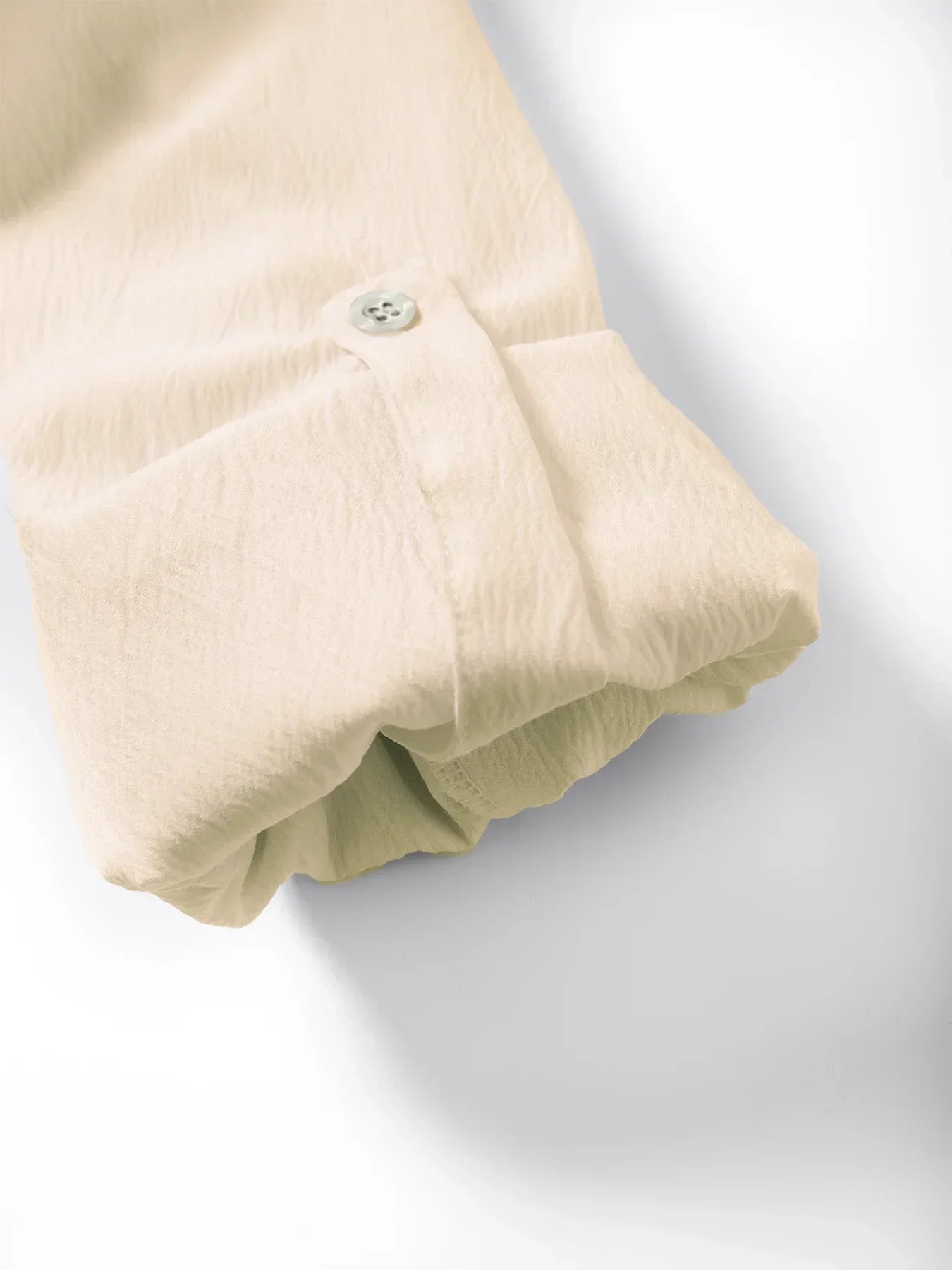 Men'sshirt Classic Casual Stand-up Collar Long-sleeved V-neck Shirt Sleeve Split-sleeved Light Breathable Beach Vacation T-shirt