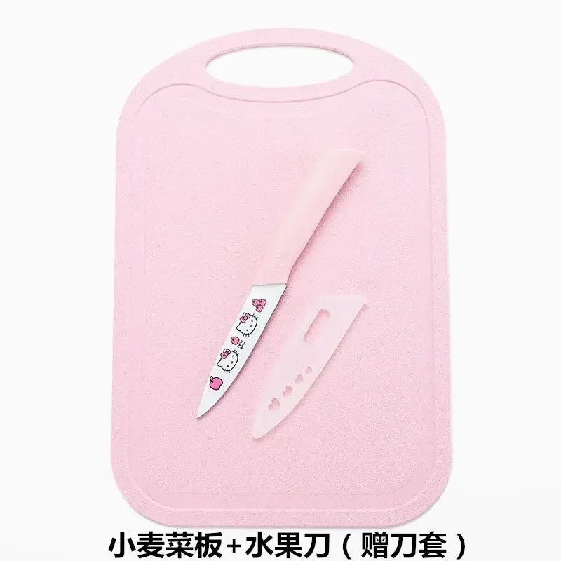 Sanrio  animation peripheral cartoon Kawaii Hello kitty anti-rust kitchen knife cutting board set creative fruit knife wholesale