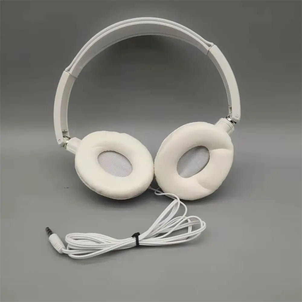 Adjustable Wired Headphones Music Stereo Flexible Wired Over Ear Headset Noise Cancelling Black White Foldable Headphones