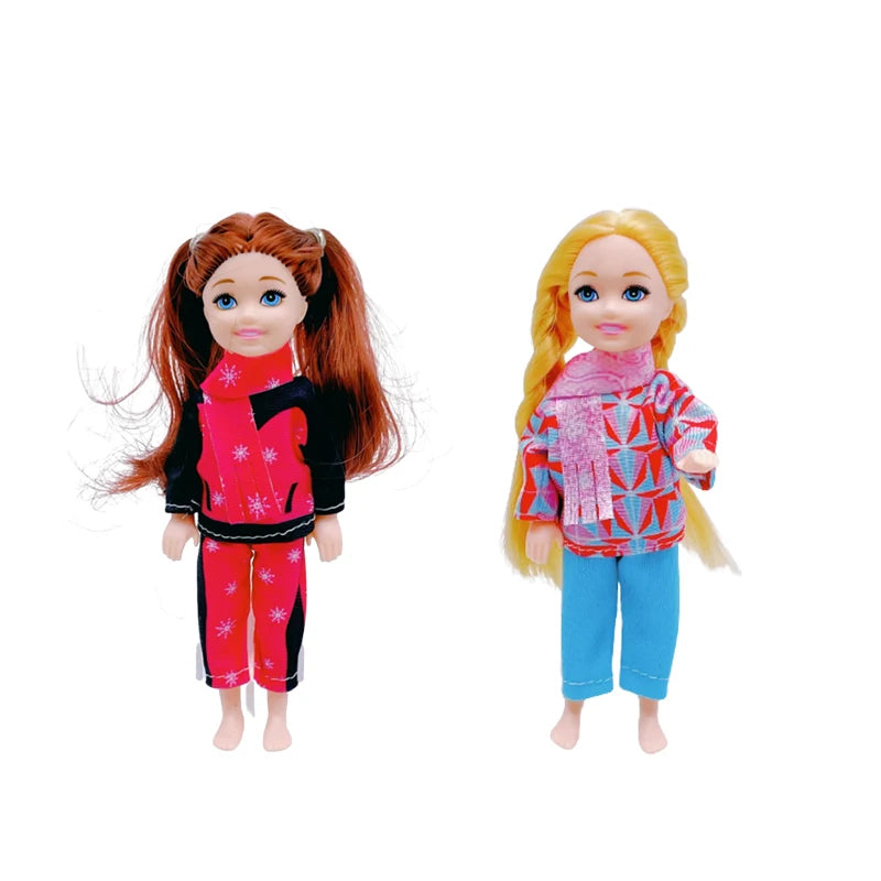 Skiing Accessories for Girl and Ken Doll Family Doll Clothing Casual Winter with Scarf Wool Hat Accessories for 11.5 Inches