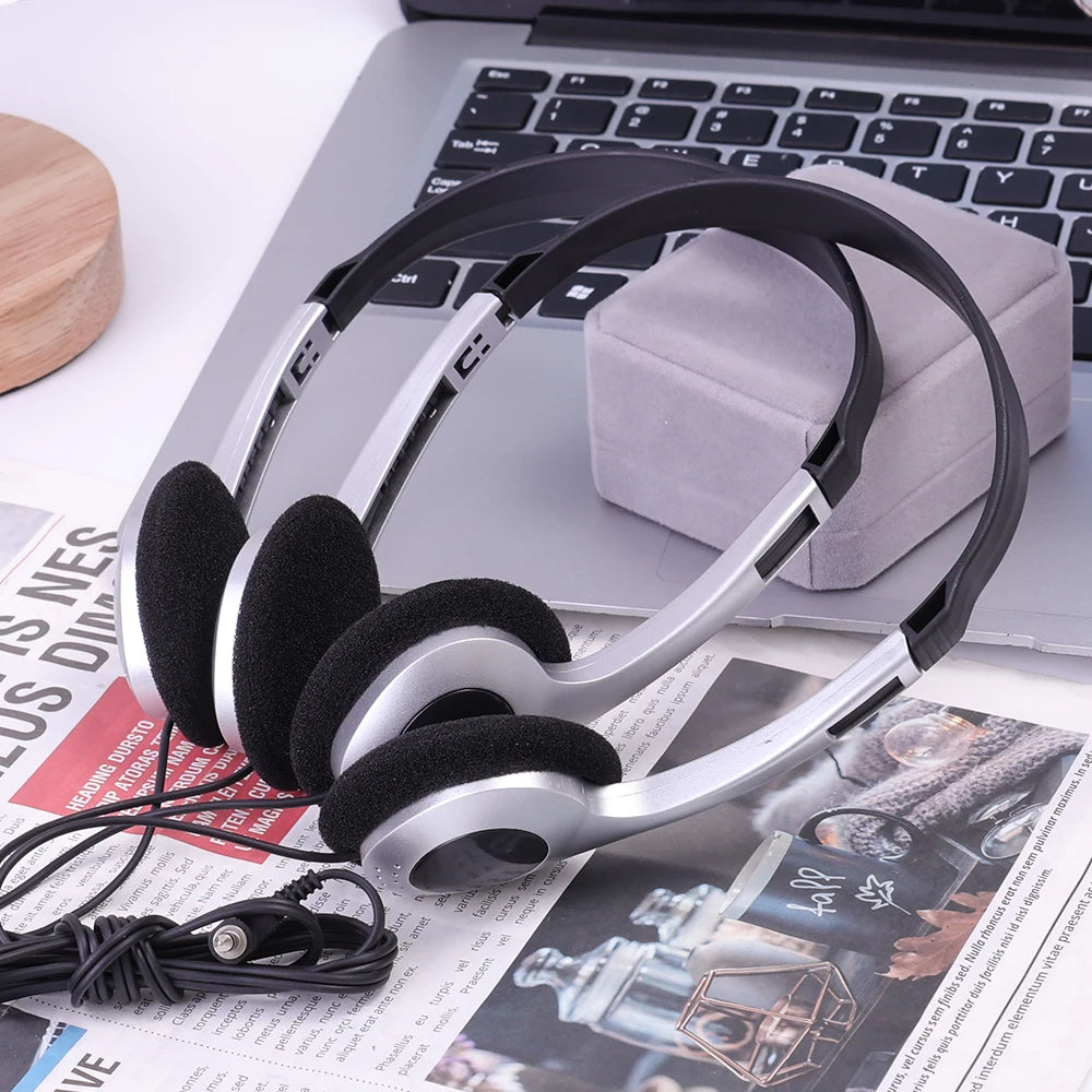 Wired Headphone with Microphone Universal Adjustable Headband and 3.5mm Audio Jack Music Headphones for School Home Work