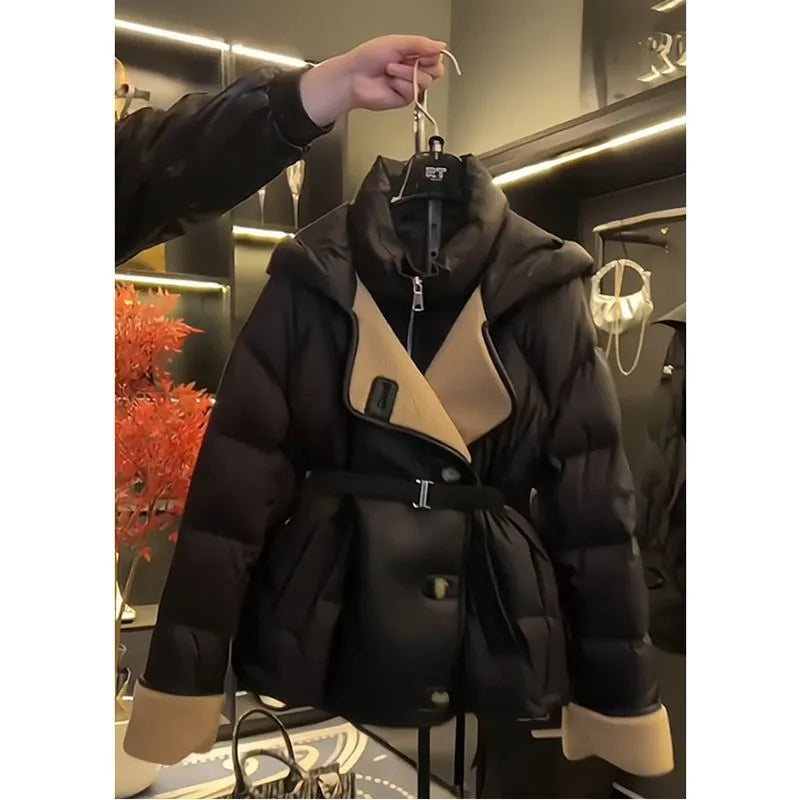 2025 Winter Women's Clothing Design Feels Slim Waist Coat Cotton-Padded Female New Fashion Joker Jacket Warm Cold Overwear