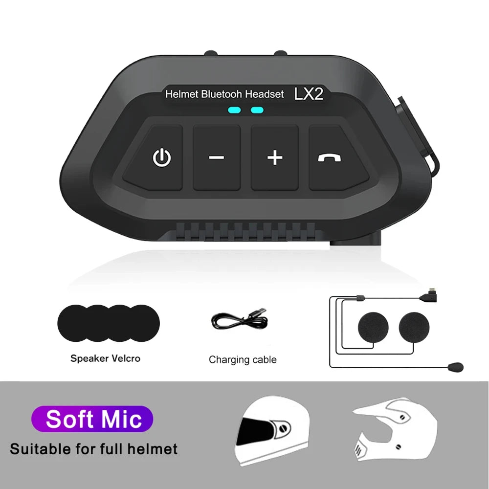 Motorcycle Helmet Earphone Bluetooth Headset Waterproof Voice Assistant Moto Earphone Motorbike Hands Free Wireless Headphone