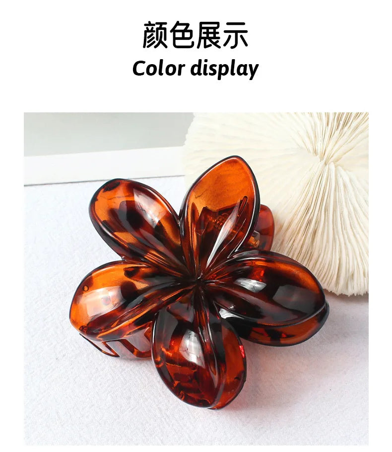 Women Fashion Flower Claw Clip Women Summer Beach Hawaiian Headwear Cute Preppy Stuff Female Hair Accessories for Four Seasons