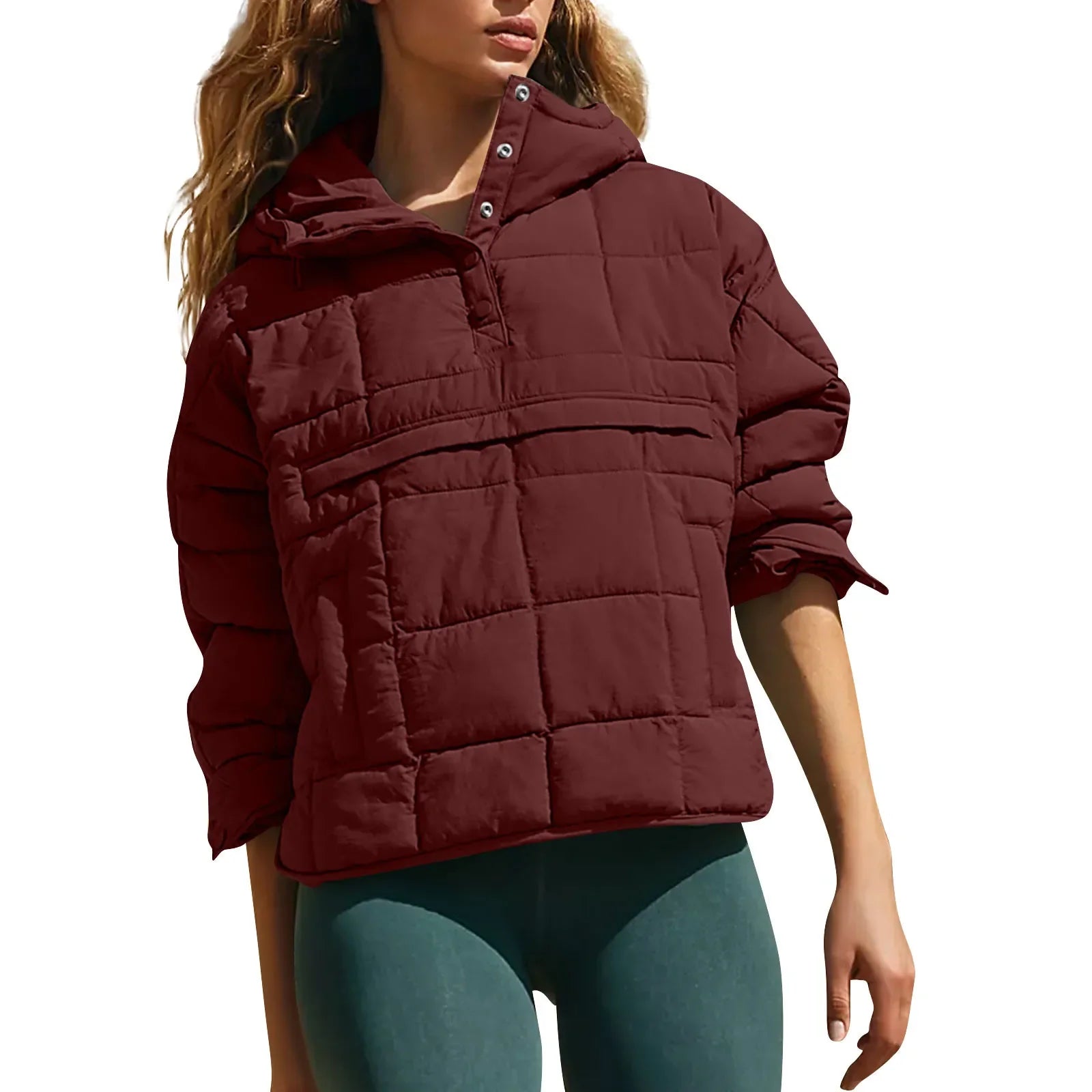 Quilted Jackets for Women Lightweight Long Sleeve Button Down Jacket Warm Winter Coat Outerwear with Pockets Ropas De Mujeres