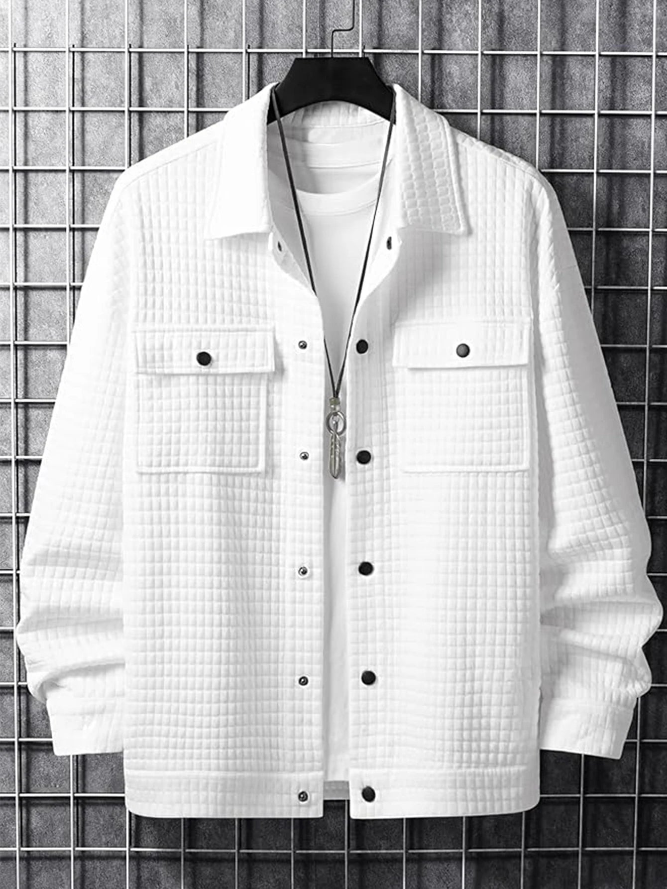 Men's Casual Plaid Jacket Coat Fashionable Outerwear Design Versatile Style Suitable for Leisure & Formal Occasions