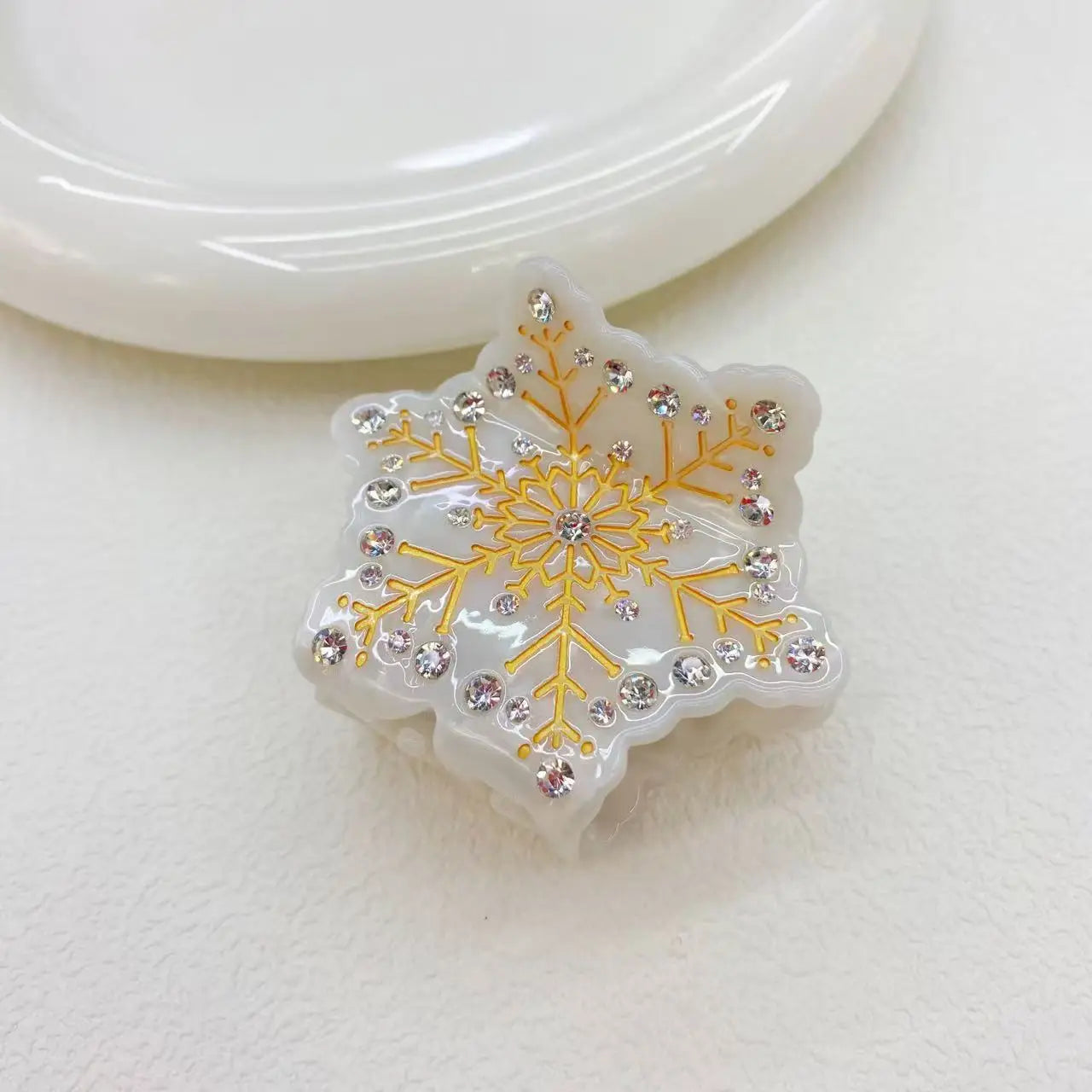 2025 NEW Winter Christmas Series Hair Claw Acetate Claw Clips Rhinestone Snowflake Hair Clips Hair Accessories for Women Girls