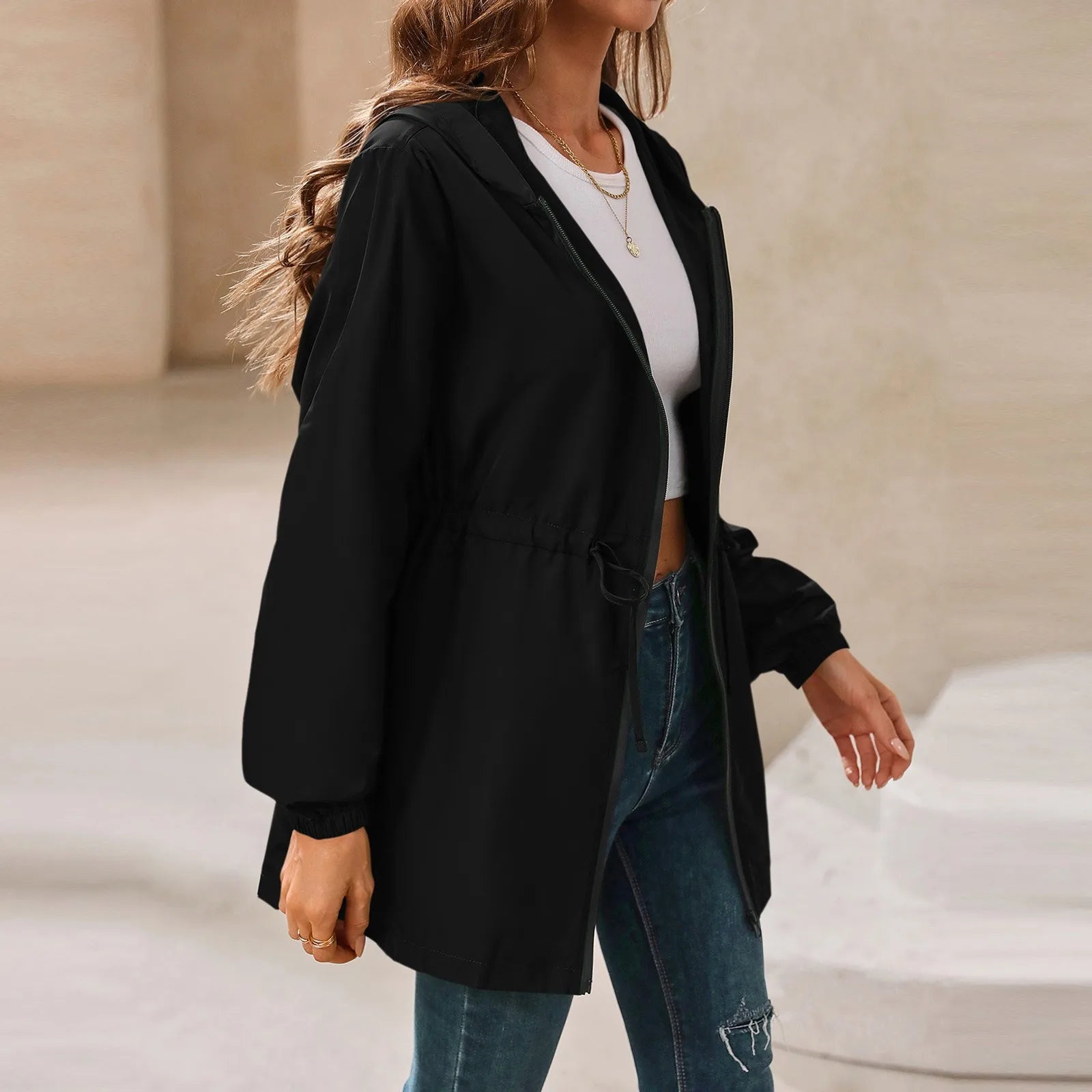 Women'S Jacket Tourism Outdoor Hiking Waterproof Rain Poncho Raincoat Hooded Rain Coat High-Quality Jackets Hiking Clothes