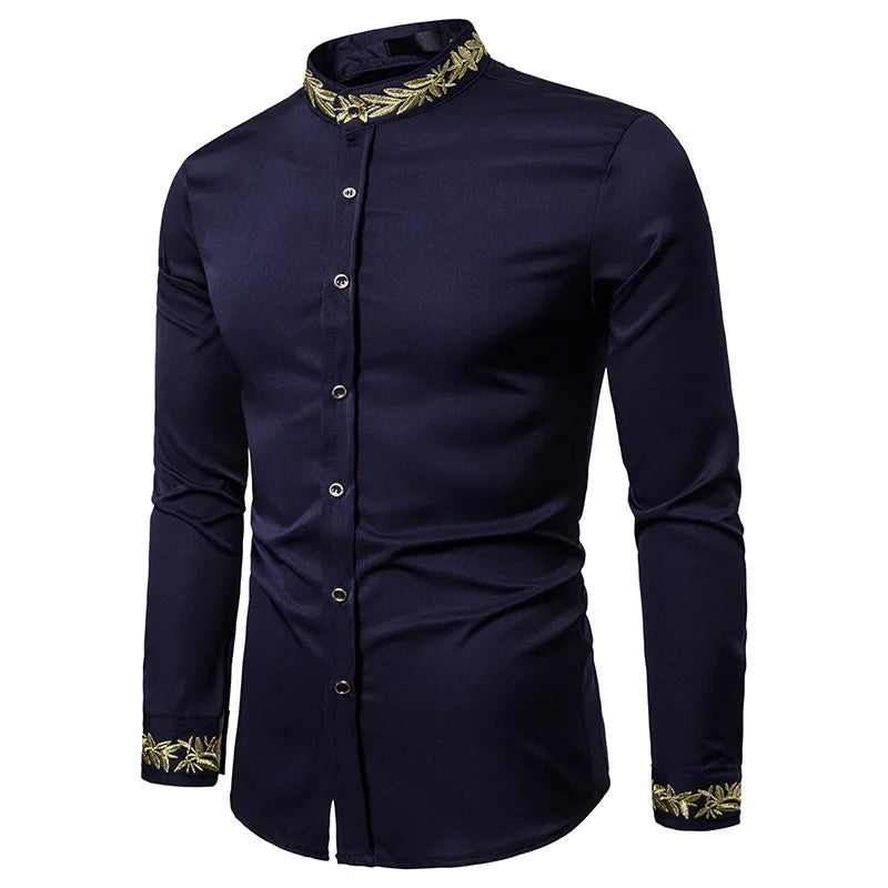 2025 Men's Summer Casual Long Sleeve Shirts Slim Fit Turn Down Collar Shirts Formal Office Business Shirts for Men Tops Big Size