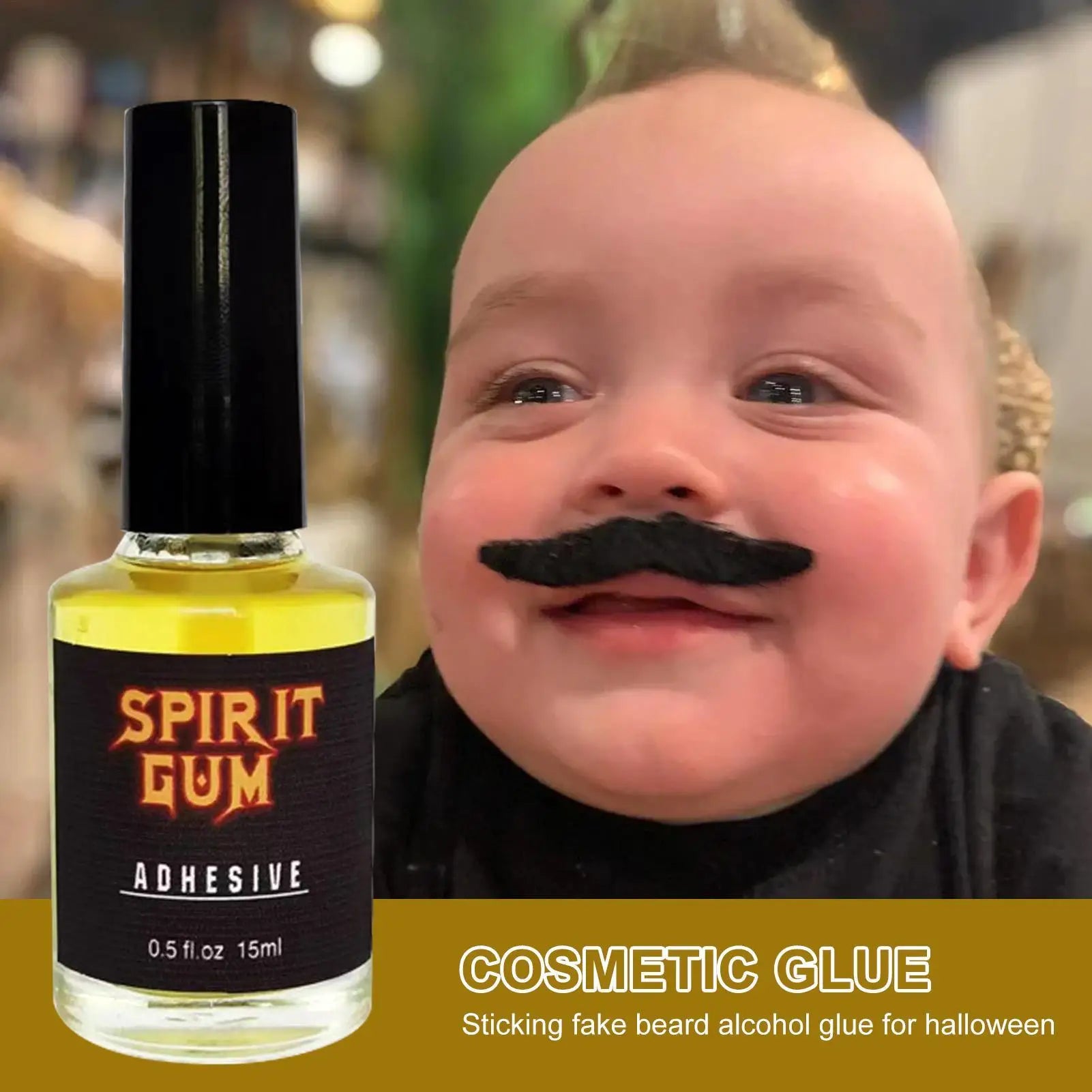 Halloween Makeup Glue Special Effect Makeup,Face Body Paint, Makeup Spirit Gum, English Version 15ml (transparent Bottle)