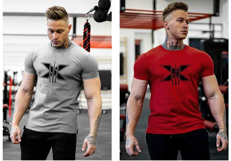 Tshirt for Men Bodybuilding  Graphic T Shirts Workout Fitness Men Clothing Short Sleeve Shirt Street Wear
