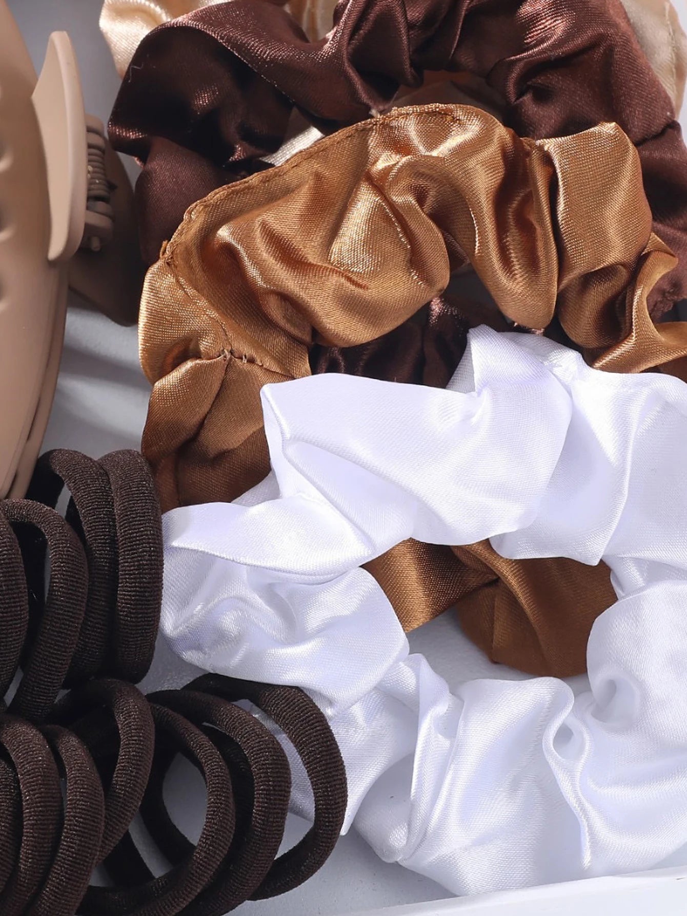 1 Set Hair Accessories for Woman Set Seamless Ponytail Holders Variety Hair Clips Hair Scrunchies HairBands Scrunchy Hair Ties F