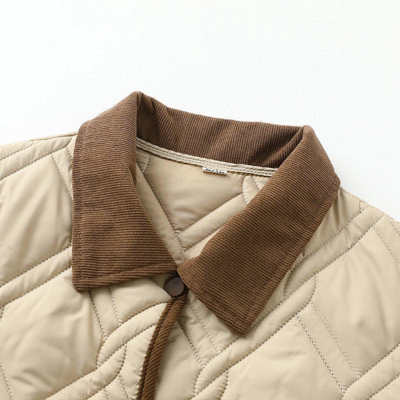 Women's Down Cotton Jacket Fashion Versatile Lady PU Leather Cotton Padded Outerwear Loose Elegant Ladies Winter Parka Coat