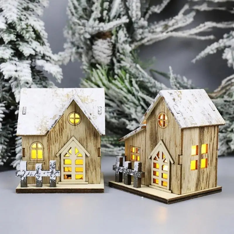 Christmas Decor House LED Light Desktop Ornament Festive Atmospheres Enhancer for Home, Offices, and Store Decor