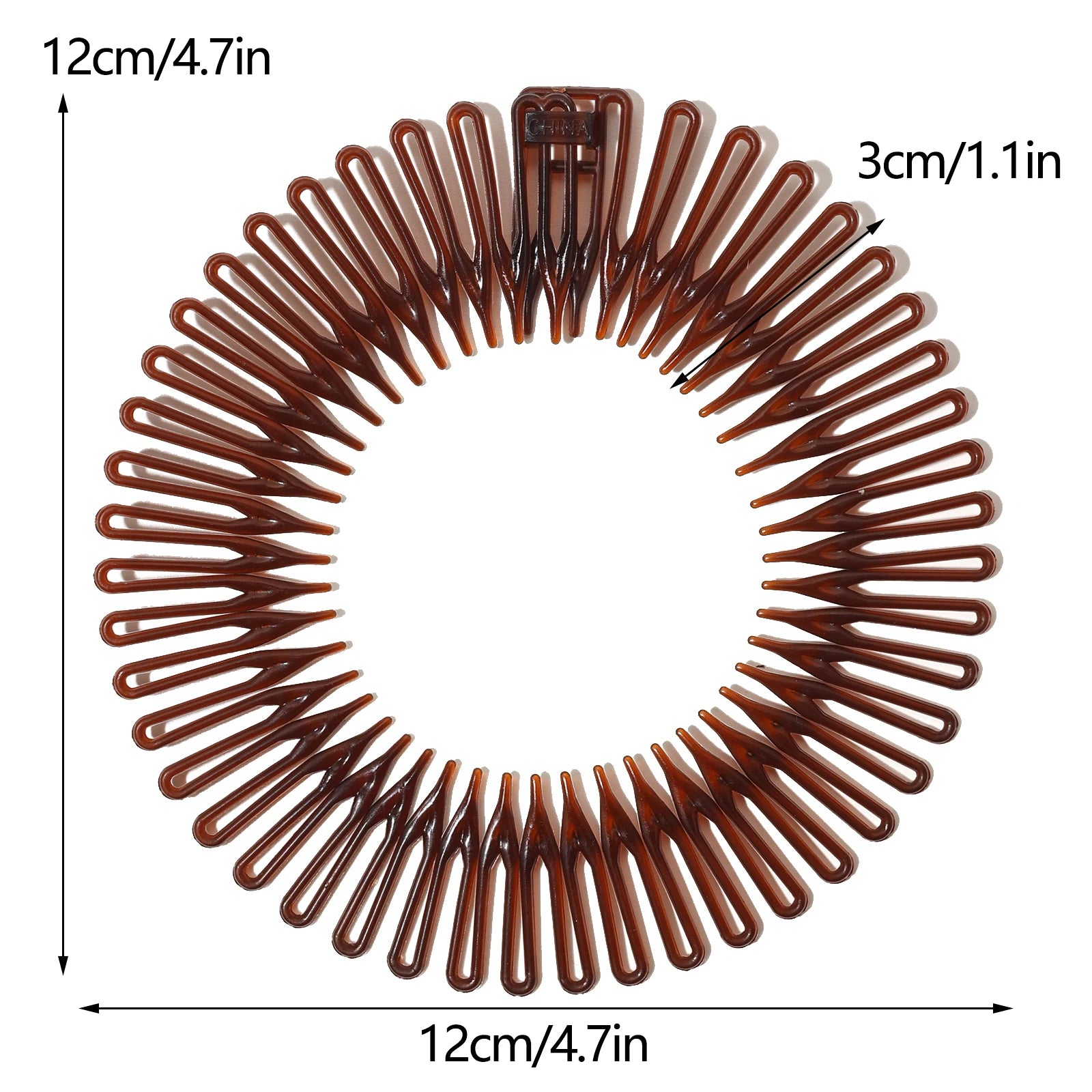 Women Plastic Full Circle Stretch Flexible Comb Teeth Headband Hair Band Clip Face Wash Fixed Hair Accessories