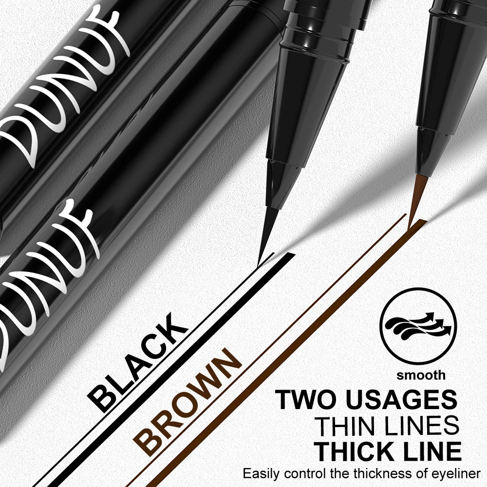 DUNUF 2 Colors Long-lasting liquid Eyebrow pencil Ultra-fine anti-stain, waterproof and perspiration-proof quick drying Eyeliner