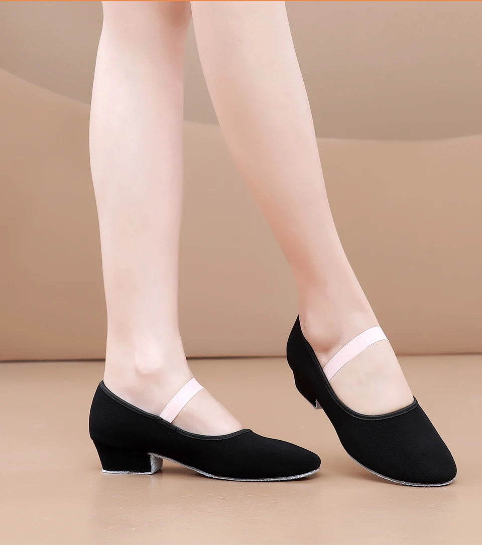 Women Dance Shoes GirlsBallet Jazz Salsa Shoes High Heels Soft Sole Dancing Shoes Pink/Black/Red Women's Teacher Shoes Practic