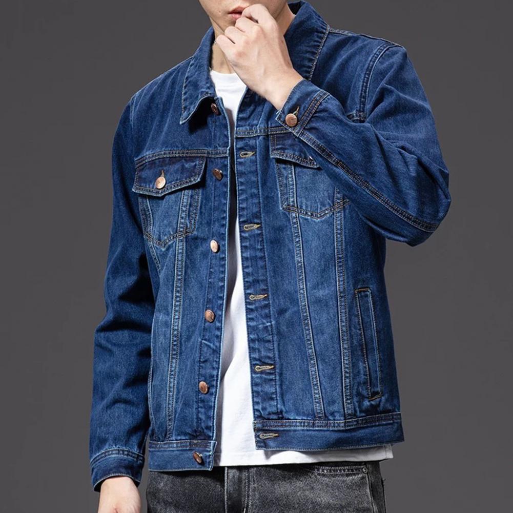 Denim Jackets for Men Coat Navy Blue Men Jacket Single-breasted Cardigan Denim Coat Male Jacket chaquetas hombre куртка мужская