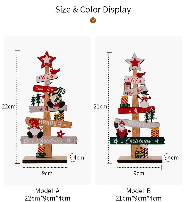 Christmas Santa Claus DIY  Wooden Crafts Xmas Tree Wall Ornament Natal Navidad Merry Christmas Decor 2025 Happy New Year 2026