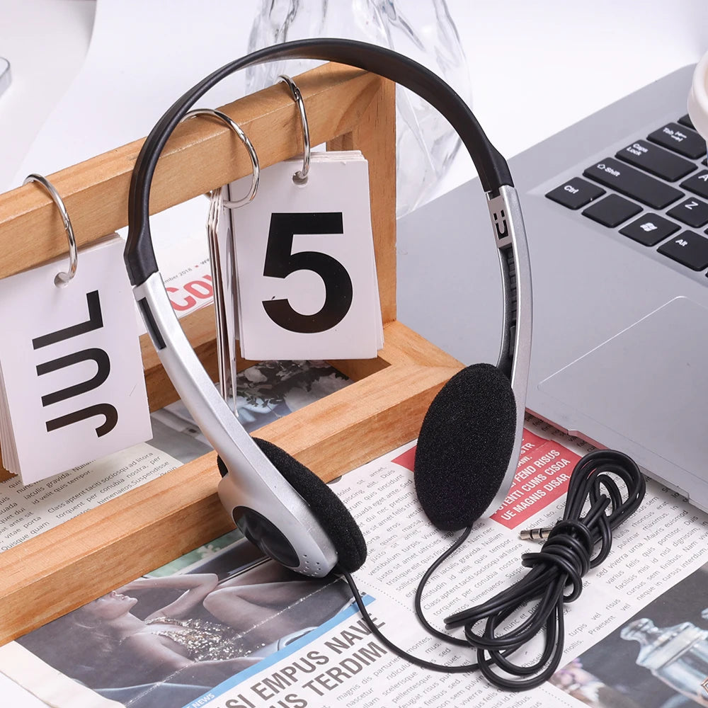 Wired Headphone with Microphone Universal Adjustable Headband and 3.5mm Audio Jack Music Headphones for School Home Work