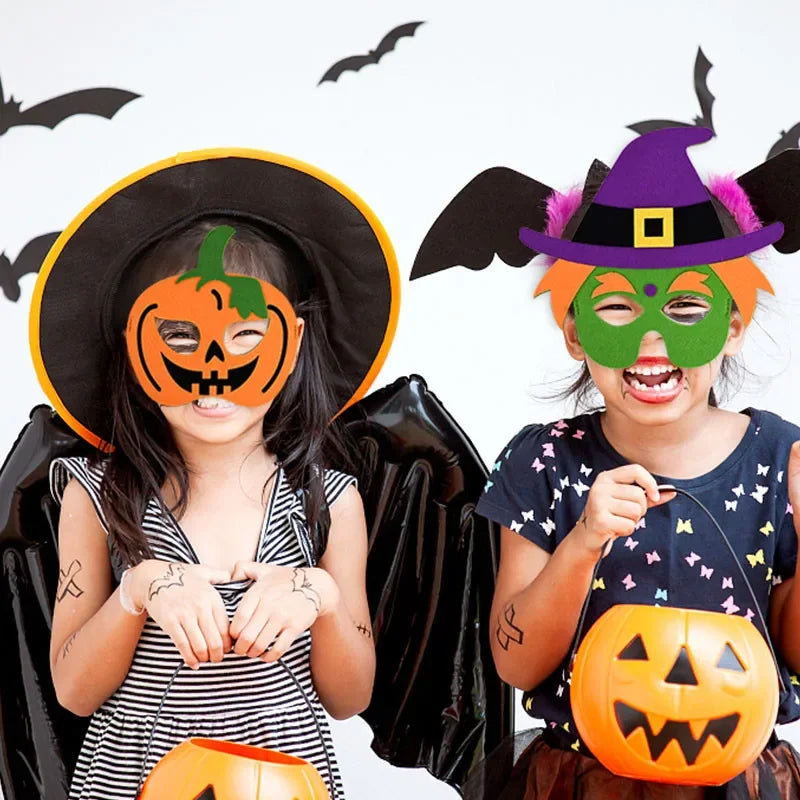 Halloween Pumpkin Ghost DIY Mask Children's Ghost Festival Party Makeup Dance Props Halloween Decoration Supplies Felt Eye Mask