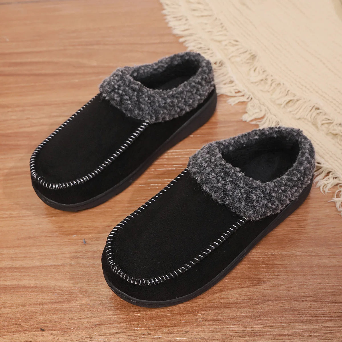 Slippers Men Winter Plush Warm Thick Sole Indoor Non-slip Women Couples Home Shoes Casual Platform Ankle Boots Loafers