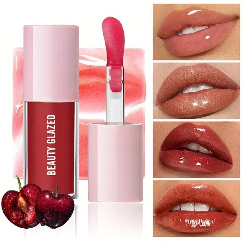 BEAUTY GLAZED Black Transparent Lip Gloss,Nourishing, Anti-aging, Brightening Lips, Lip Care Oil ﻿