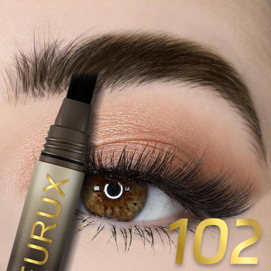 3-Color Wild Eyebrow Pencil Square Angled Brush Velvet 3D Brow Dye Cream Anti-smudge Waterproof  Eyebrow Tint Pen Eye Makeup 1pc