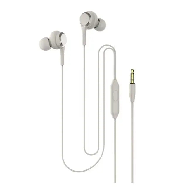 3.5mm Wired Earphones with Microphone, Universal In-Ear Headphones Hands-Free Calling & Metallic Finish for Phone PC