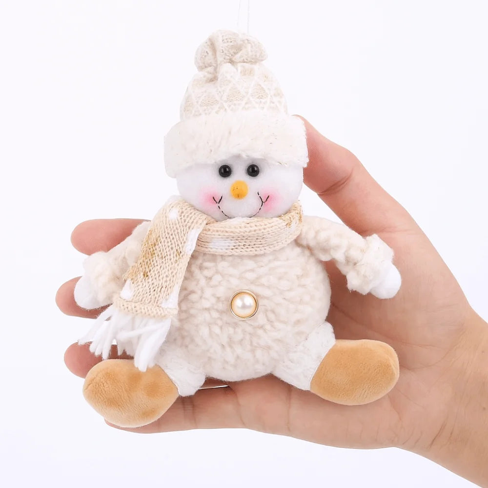 Cute Christmas Tree Pendant Figurine Ornament Elderly Christmas Doll Ornament Snowman Elk Santa Pendant Decor New Year