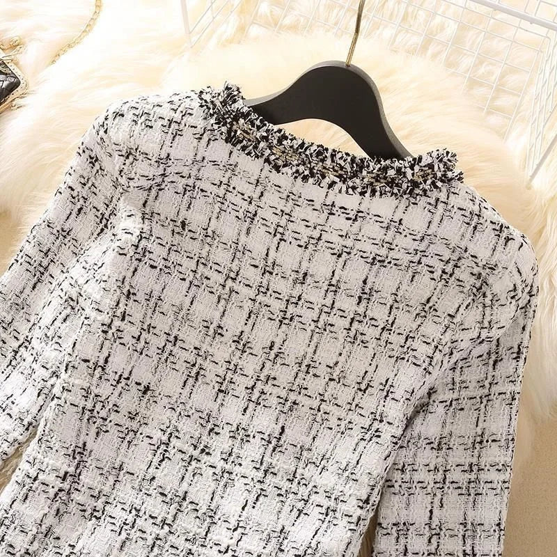 Women's Jacket Women's Jackets Spring new Trendy Ladies Short Joker Temperament Small Fragrant Tweed Coat Tweed Coat Cardigan