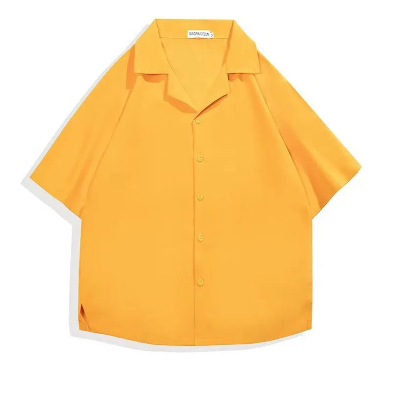 Men's Casual Shirts for Summer - Short Sleeve Loose Fit Tops in Solid Colors, Breathable and Cool Clothes