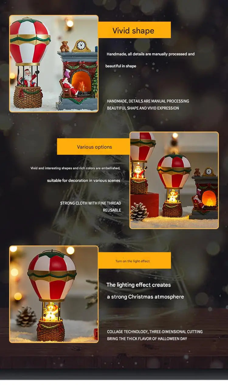 New Christmas resin ornaments Christmas gifts Santa Claus snowman night light holiday decoration ornaments holiday children's to